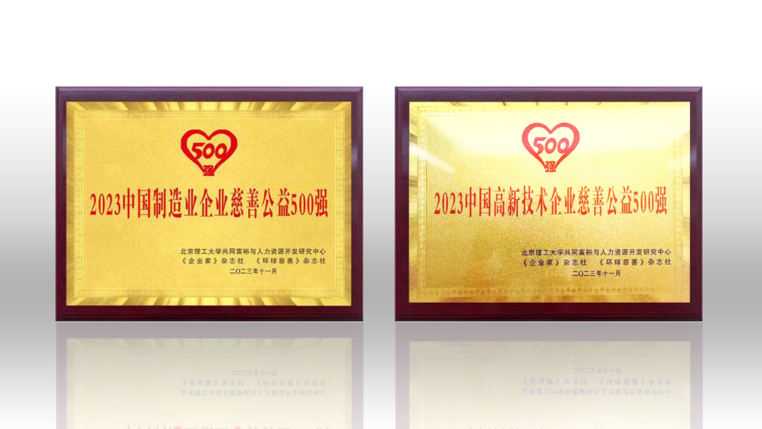 2023中国企业慈善公益500强发布 新葡萄荣登两项榜单